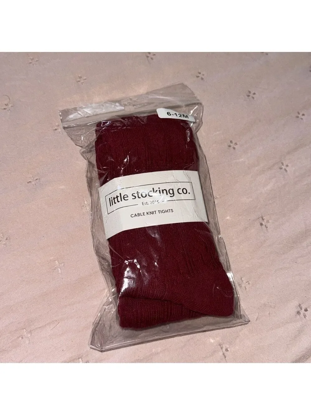 Crimson Cable Knit Tights